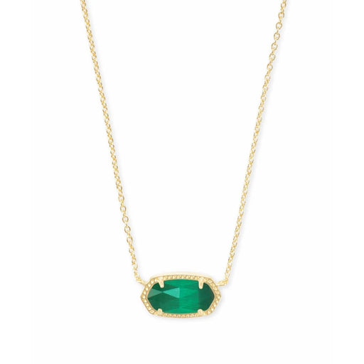 "Kendra Scott : Elisa Gold Pendant Necklace in Emerald Cat's Eye - Kendra Scott : Elisa Gold Pendant Necklace in Emerald Cat's Eye"