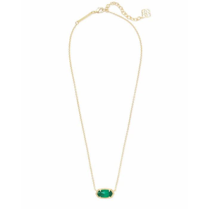 "Kendra Scott : Elisa Gold Pendant Necklace in Emerald Cat's Eye - Kendra Scott : Elisa Gold Pendant Necklace in Emerald Cat's Eye"