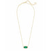 "Kendra Scott : Elisa Gold Pendant Necklace in Emerald Cat's Eye - Kendra Scott : Elisa Gold Pendant Necklace in Emerald Cat's Eye"
