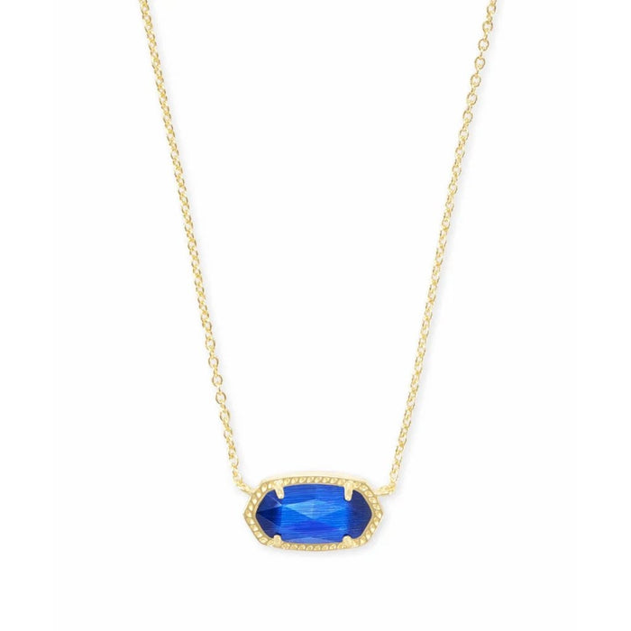 "Kendra Scott : Elisa Gold Pendant Necklace in Cobalt Cat's Eye - Kendra Scott : Elisa Gold Pendant Necklace in Cobalt Cat's Eye"