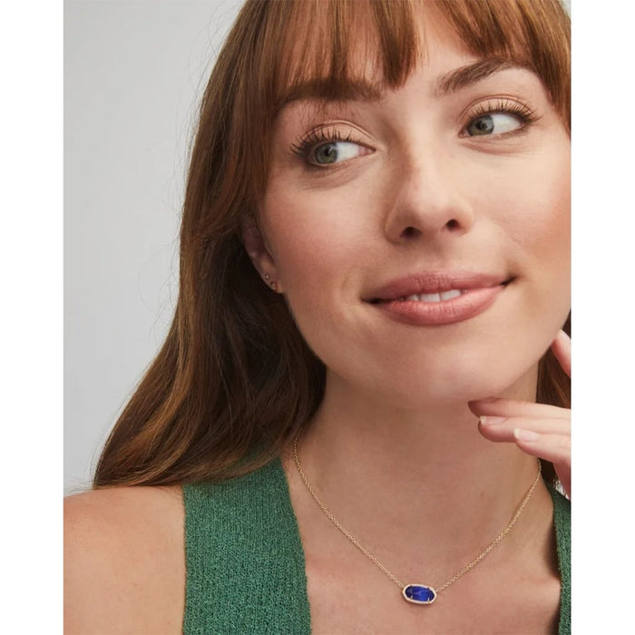"Kendra Scott : Elisa Gold Pendant Necklace in Cobalt Cat's Eye - Kendra Scott : Elisa Gold Pendant Necklace in Cobalt Cat's Eye"