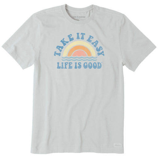 "Life Is Good : Men's Take It Easy Rainbow Waves Short Sleeve Tee - Life Is Good : Men's Take It Easy Rainbow Waves Short Sleeve Tee"