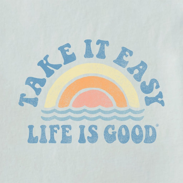 "Life Is Good : Men's Take It Easy Rainbow Waves Short Sleeve Tee - Life Is Good : Men's Take It Easy Rainbow Waves Short Sleeve Tee"