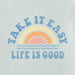 "Life Is Good : Men's Take It Easy Rainbow Waves Short Sleeve Tee - Life Is Good : Men's Take It Easy Rainbow Waves Short Sleeve Tee"