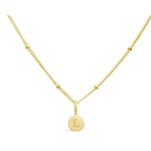 "Stia : Love Letter \"L\" Mini Disk Necklace in Gold - Stia : Love Letter \"L\" Mini Disk Necklace in Gold"