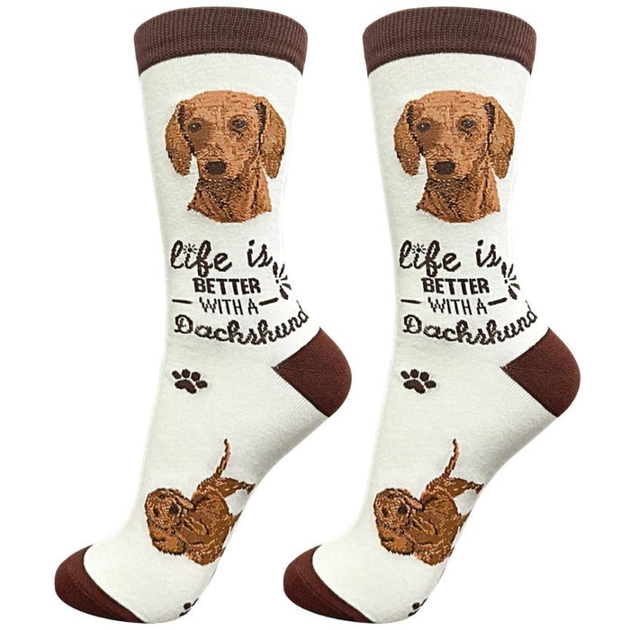 "Life Is Better With A Red Dachshund Unisex Socks - Life Is Better With A Red Dachshund Unisex Socks"