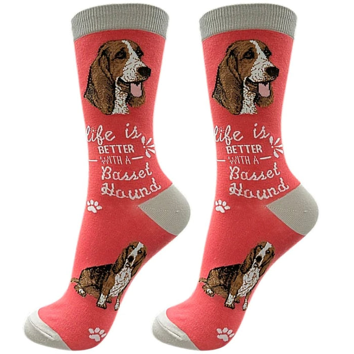 "Life Is Better With A Basset Hound Unisex Socks - Life Is Better With A Basset Hound Unisex Socks"