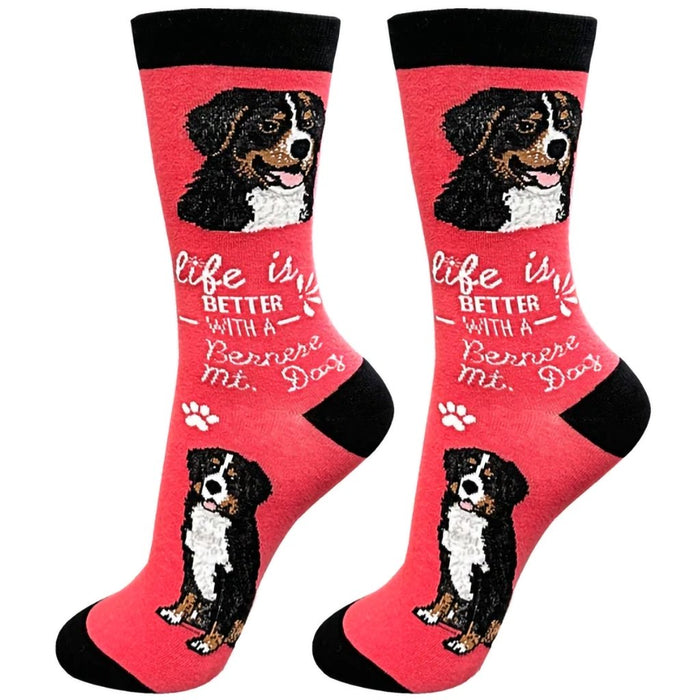 "Life Is Better With A Bernese Mountain Dog Unisex Socks - Life Is Better With A Bernese Mountain Dog Unisex Socks"