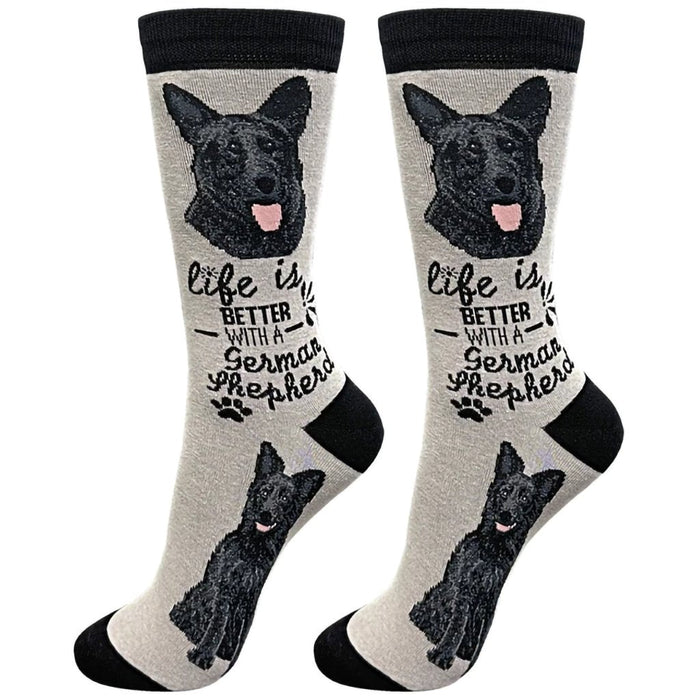 "Life Is Better With A Black German Shepherd Unisex Socks - Life Is Better With A Black German Shepherd Unisex Socks"