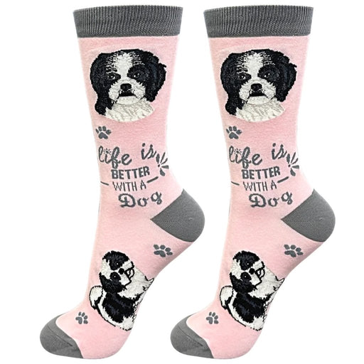 "Life Is Better With A Black Shih Tzu Unisex Socks - Life Is Better With A Black Shih Tzu Unisex Socks"