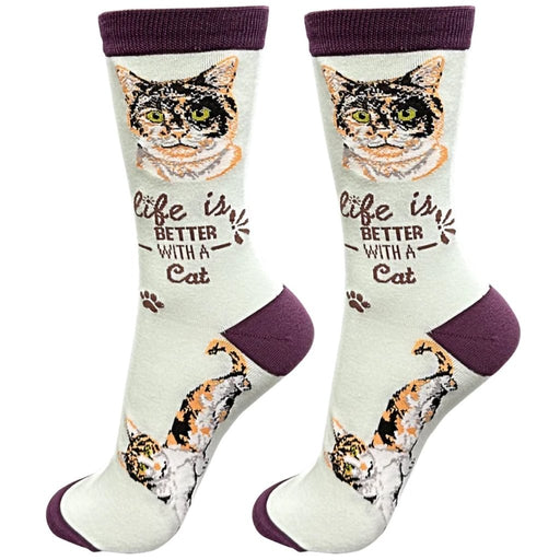 "Life Is Better With A Calico Cat Unisex Socks - Life Is Better With A Calico Cat Unisex Socks"