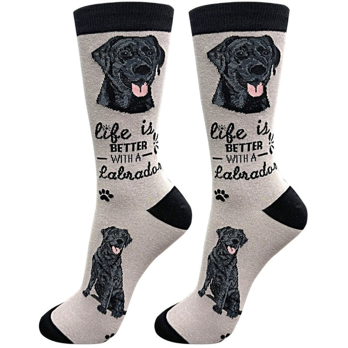 "Life Is Better With A Black Labrador Unisex Socks - Grey - Life Is Better With A Black Labrador Unisex Socks - Grey"