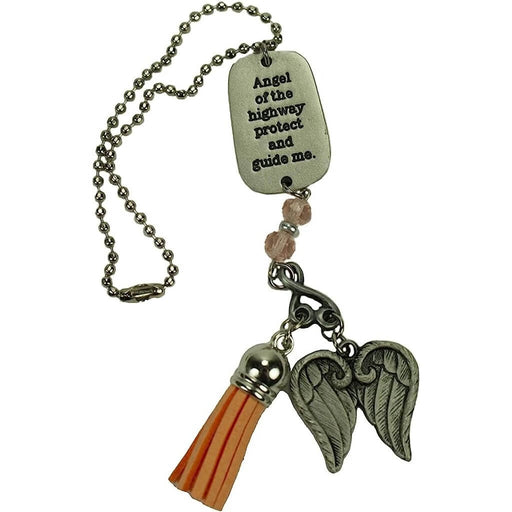 "Cathedral Art : Angel of The Highway Orange Tassel Angel Car Charm With Beads - Cathedral Art : Angel of The Highway Orange Tassel Angel Car Charm With Beads"