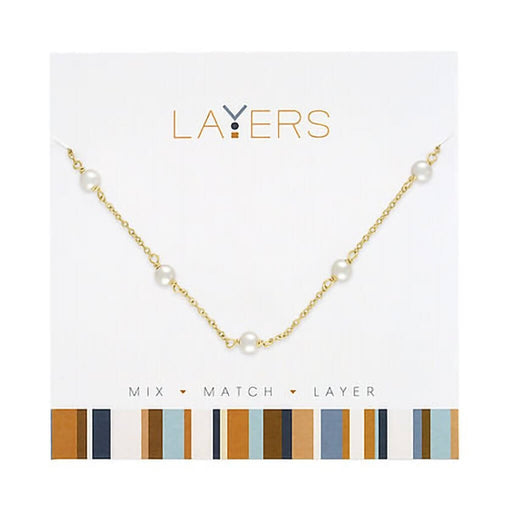 "Center Court : Gold Multi Pearl Layers Necklace - Center Court : Gold Multi Pearl Layers Necklace"