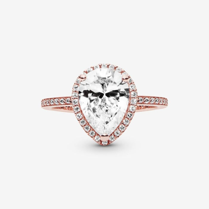 "PANDORA : Sparkling Teardrop Halo Ring - PANDORA : Sparkling Teardrop Halo Ring"