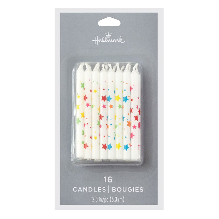 "Hallmark : Scattered Stars White Birthday Candles, Set of 16 - Hallmark : Scattered Stars White Birthday Candles, Set of 16"