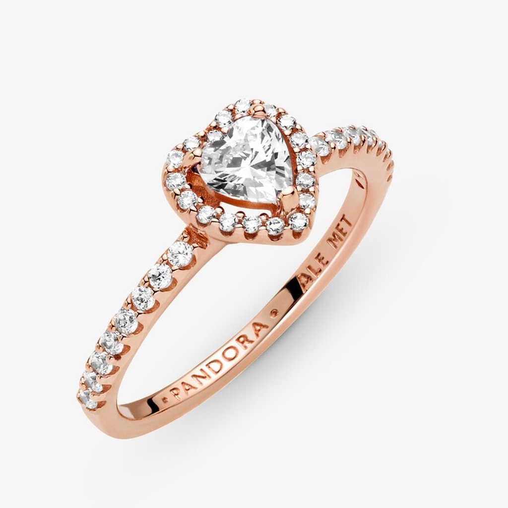 アクセサリー Pandora Sparkling Elevated Heart Ring PANDORA : Sparkling Elevated Heart Ring- White - Annies Hallmark