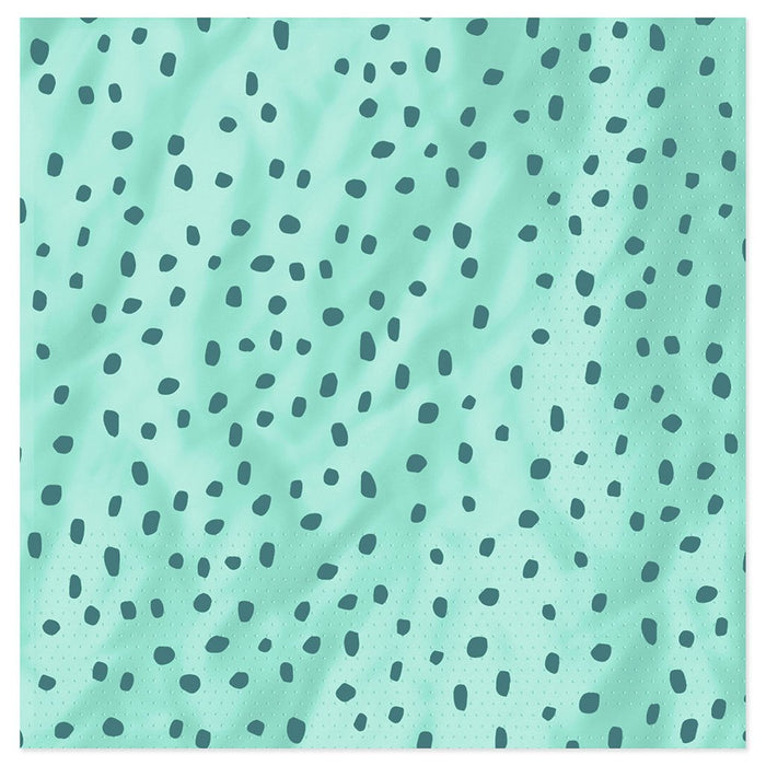 "Hallmark : Aqua With Green Dots Dinner Napkins, Set of 16 - Hallmark : Aqua With Green Dots Dinner Napkins, Set of 16"