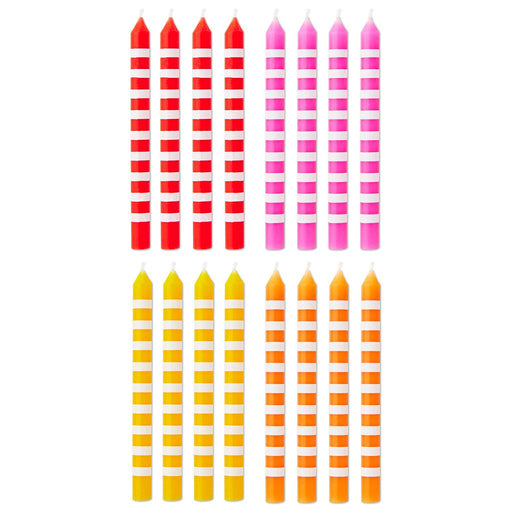 "Hallmark : Warm Hues Striped Birthday Candles, Set of 16 - Hallmark : Warm Hues Striped Birthday Candles, Set of 16"