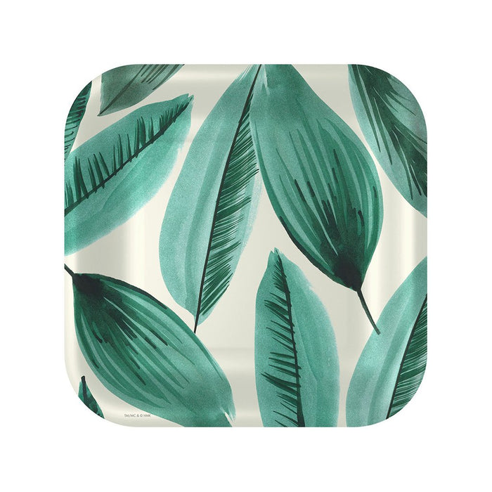 "Hallmark : Palm Leaves Print Square Dinner Plates, Set of 8 - Hallmark : Palm Leaves Print Square Dinner Plates, Set of 8"