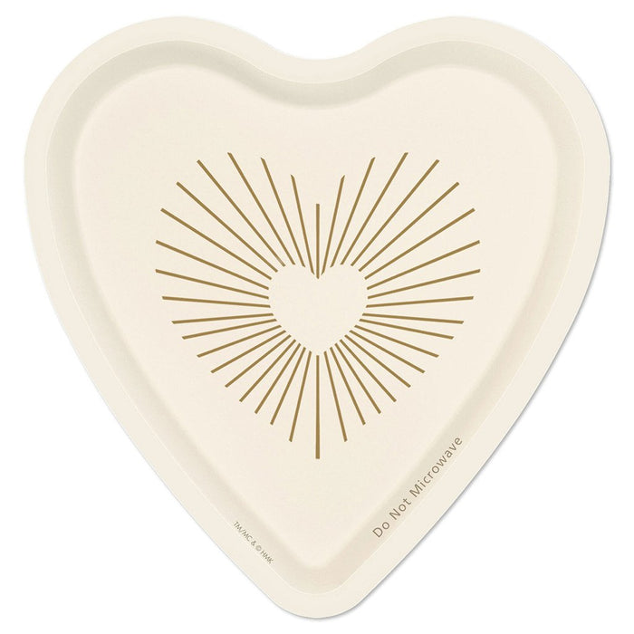 "Hallmark : Gold and Ivory Heart-Shaped Dessert Plates, Set of 8 - Hallmark : Gold and Ivory Heart-Shaped Dessert Plates, Set of 8"