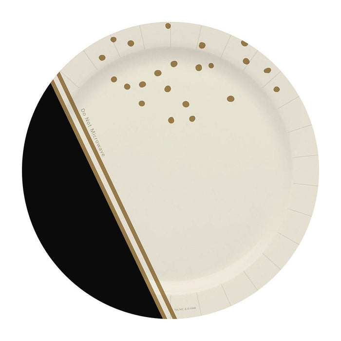 "Hallmark : Ivory, Black and Gold Dinner Plates, Set of 8 - Hallmark : Ivory, Black and Gold Dinner Plates, Set of 8"