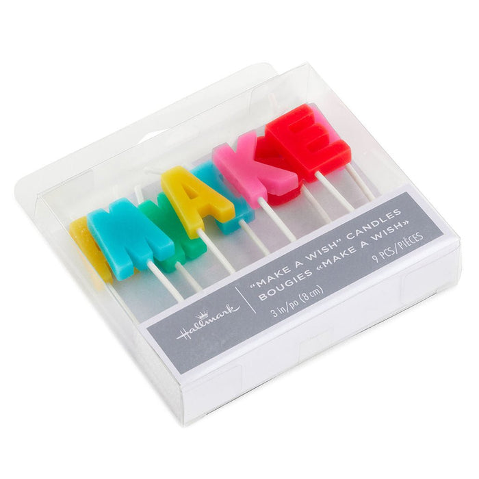 "Hallmark : \"Make a Wish\" Assorted Color Birthday Candles, Set of 9 - Hallmark : \"Make a Wish\" Assorted Color Birthday Candles, Set of 9"