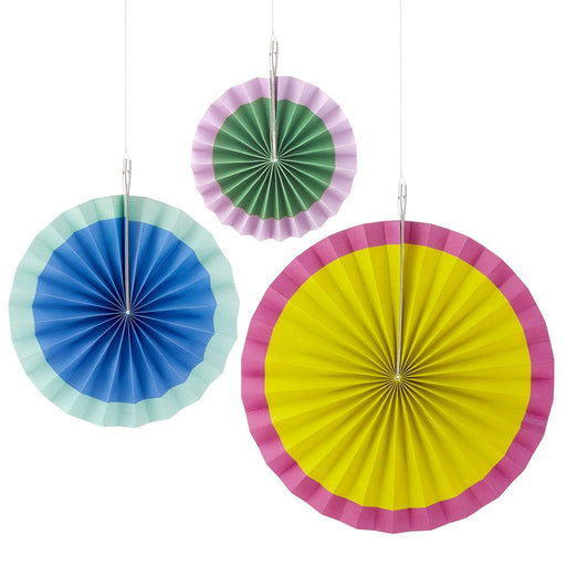 "Hallmark : Bright Pastel Decorative Paper Fans, Set of 3 - Hallmark : Bright Pastel Decorative Paper Fans, Set of 3"