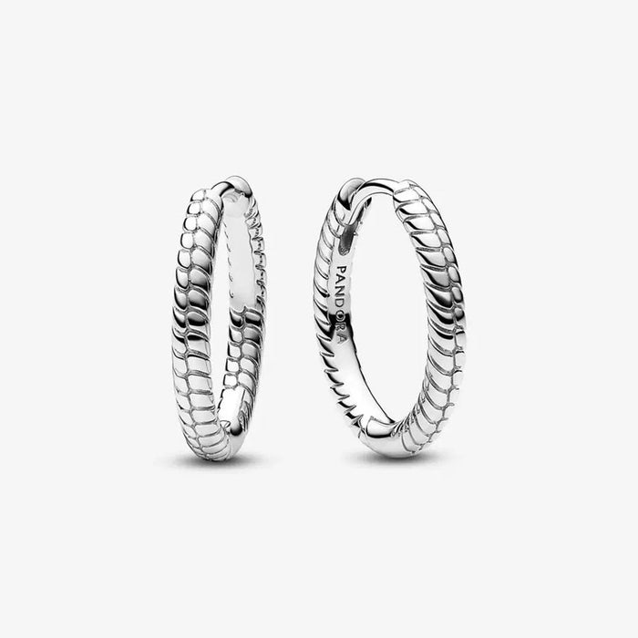 "PANDORA : Pandora Moments Small Charm Hoop Earrings in Sterling Silver - PANDORA : Pandora Moments Small Charm Hoop Earrings in Sterling Silver"