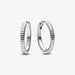"PANDORA : Pandora Moments Small Charm Hoop Earrings in Sterling Silver - PANDORA : Pandora Moments Small Charm Hoop Earrings in Sterling Silver"