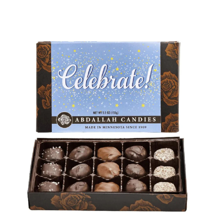 "Abdallah Candies : Greeting Card Box \"Celebrate!\" Chocolate Assortment at Annie's Hallmark"