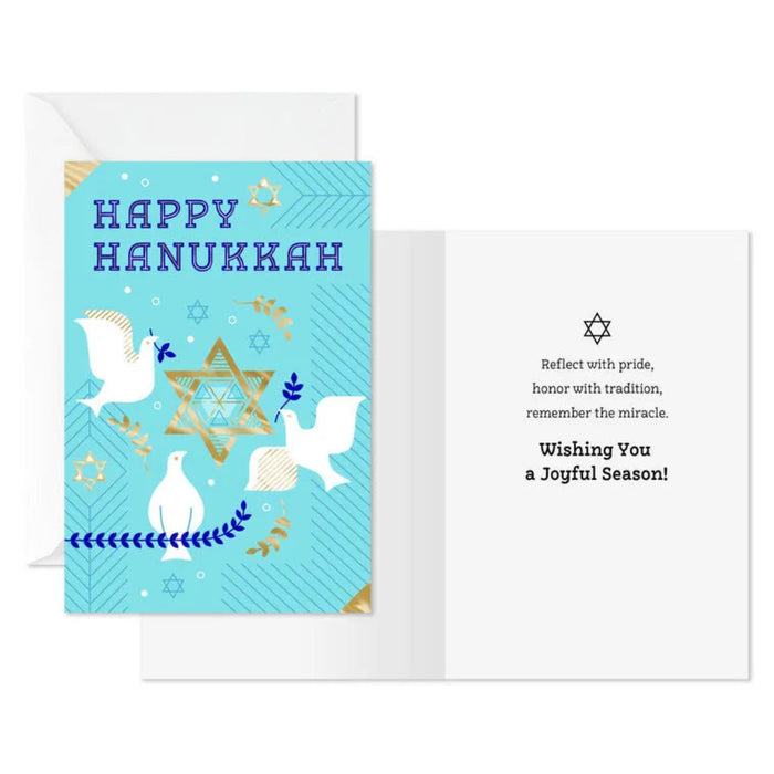 Hallmark Pride and Honor Hanukkah cards featuring a festive holiday design, pack of 6