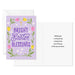 Easter greeting card with floral design and text on a white background