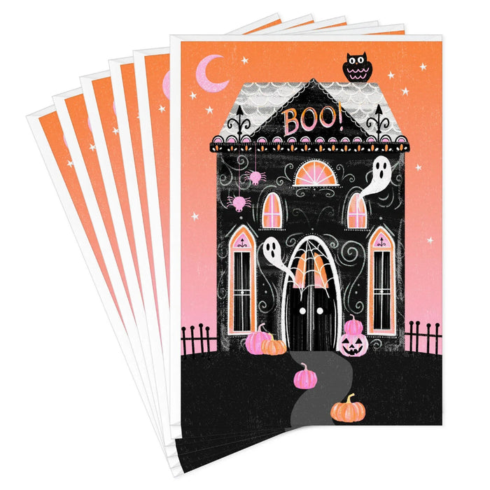 Hallmark Halloween greeting cards with haunted house and ghosts