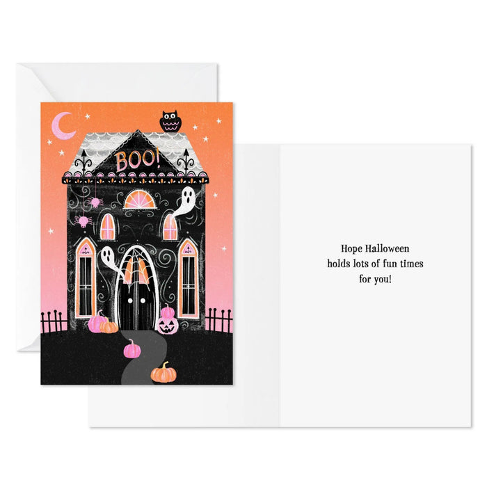 Hallmark Halloween greeting cards with haunted house and ghosts