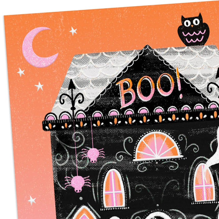 Hallmark Halloween greeting cards with haunted house and ghosts
