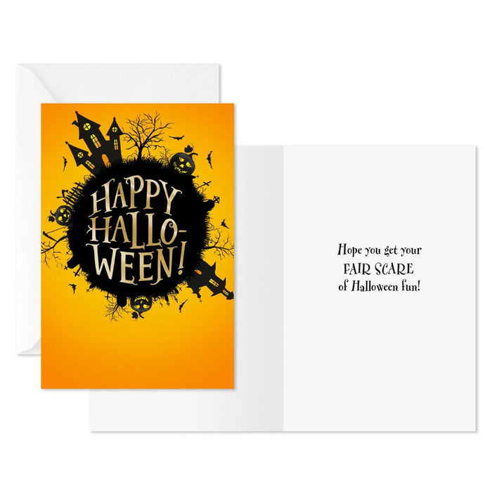 Hallmark Halloween greeting cards with haunted house silhouette
