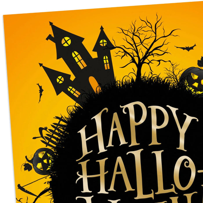 Hallmark Halloween greeting cards with haunted house silhouette