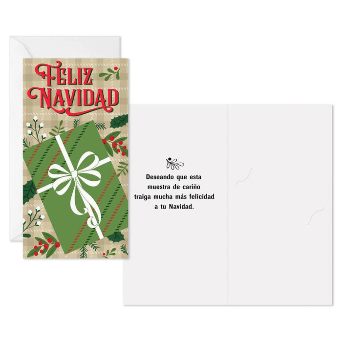 Hallmark Holiday Gift Spanish-language money-holder Christmas cards designed for cash or gift cards, pack of 6