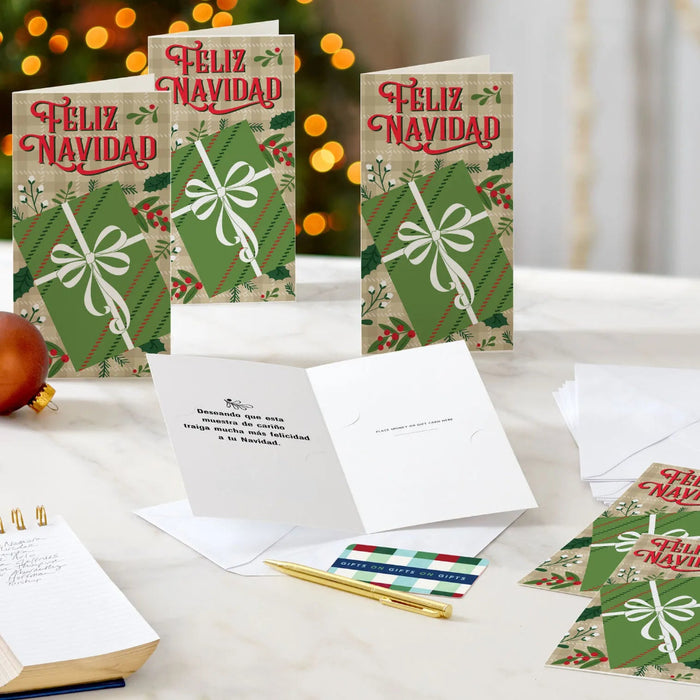 Hallmark Holiday Gift Spanish-language money-holder Christmas cards designed for cash or gift cards, pack of 6
