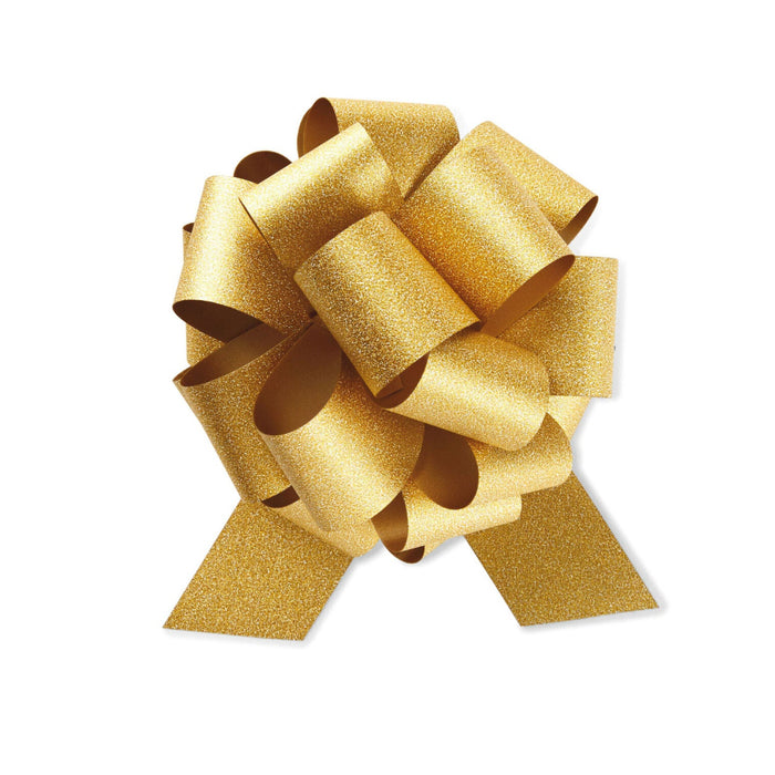 Hallmark : 5.5" Glittery Gold Pull-String Gift Bow
