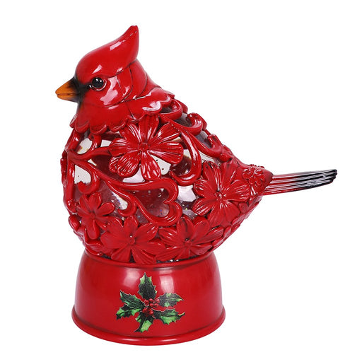 7" Cardinal & Holly Glitter Lantern - 7" Cardinal & Holly Glitter Lantern