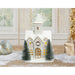 7" LED Ivory & Gold Village Ceramic Church - 7" LED Ivory & Gold Village Ceramic Church