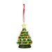 Decorative Christmas tree ornament with colorful lights on a white background