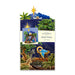 Christmas nativity scene card with starlit night background and 'freshcut' branding.