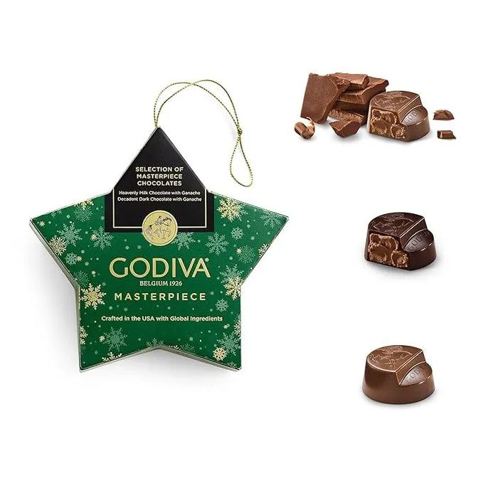 GODIVA : Milk and Dark Chocolate  Holiday Star