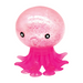 Pink octopus figurine with a sparkly pink head on a white background