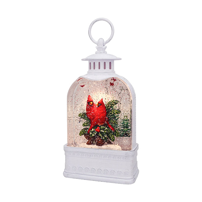 Opportunities : 10.75"W Cardinal Pine Nest Dome Glitter Lantern