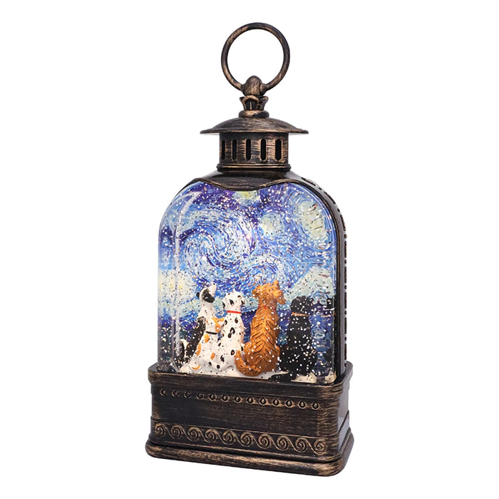 Opportunities : 10.75"W Starry Paws Dogs Gaze Dome Glitter Lantern