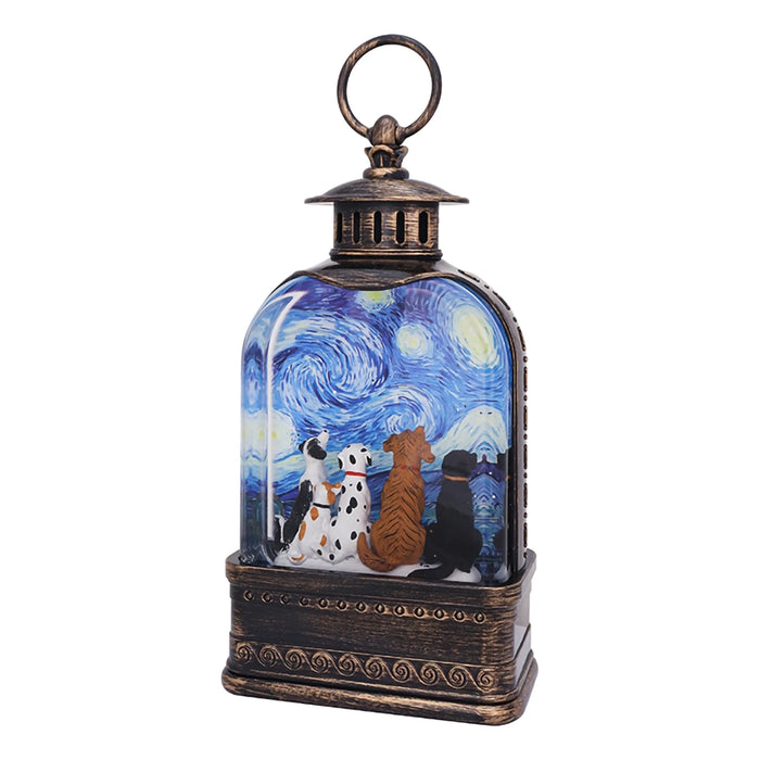 Opportunities : 10.75"W Starry Paws Dogs Gaze Dome Glitter Lantern